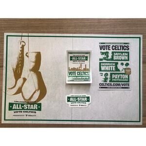 Boston Celtics Boxing Club All-Star 2026 Vote Celtics Poster & Sticker Bundle